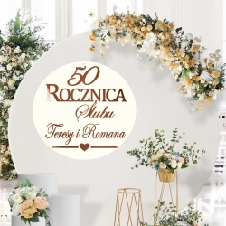 Baner na  Rocznicę Ślubu Tablica Ścianka Koło różowe złote lustro